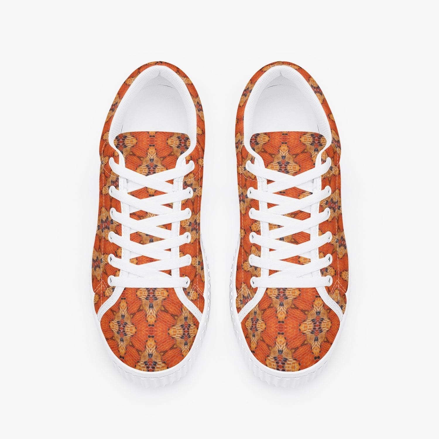 Orange snake skin Hot trendy 2022  Women’s Low Top Platform Sneakers, by Sensus Studio Design