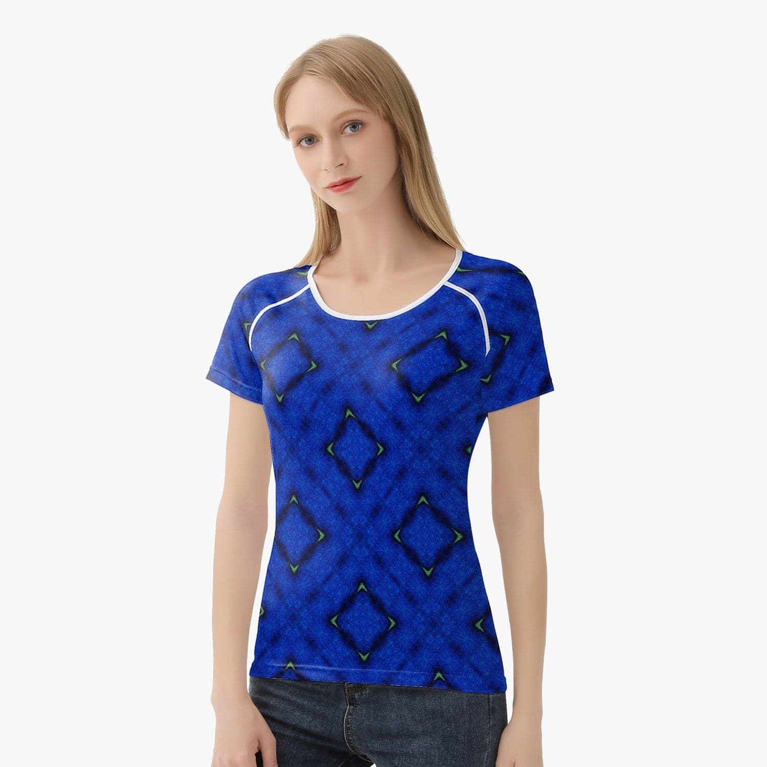 Indigo Third Eye Chacra Handmade Yoga Top for Women sports T-shirt, by Sensus Studio Design