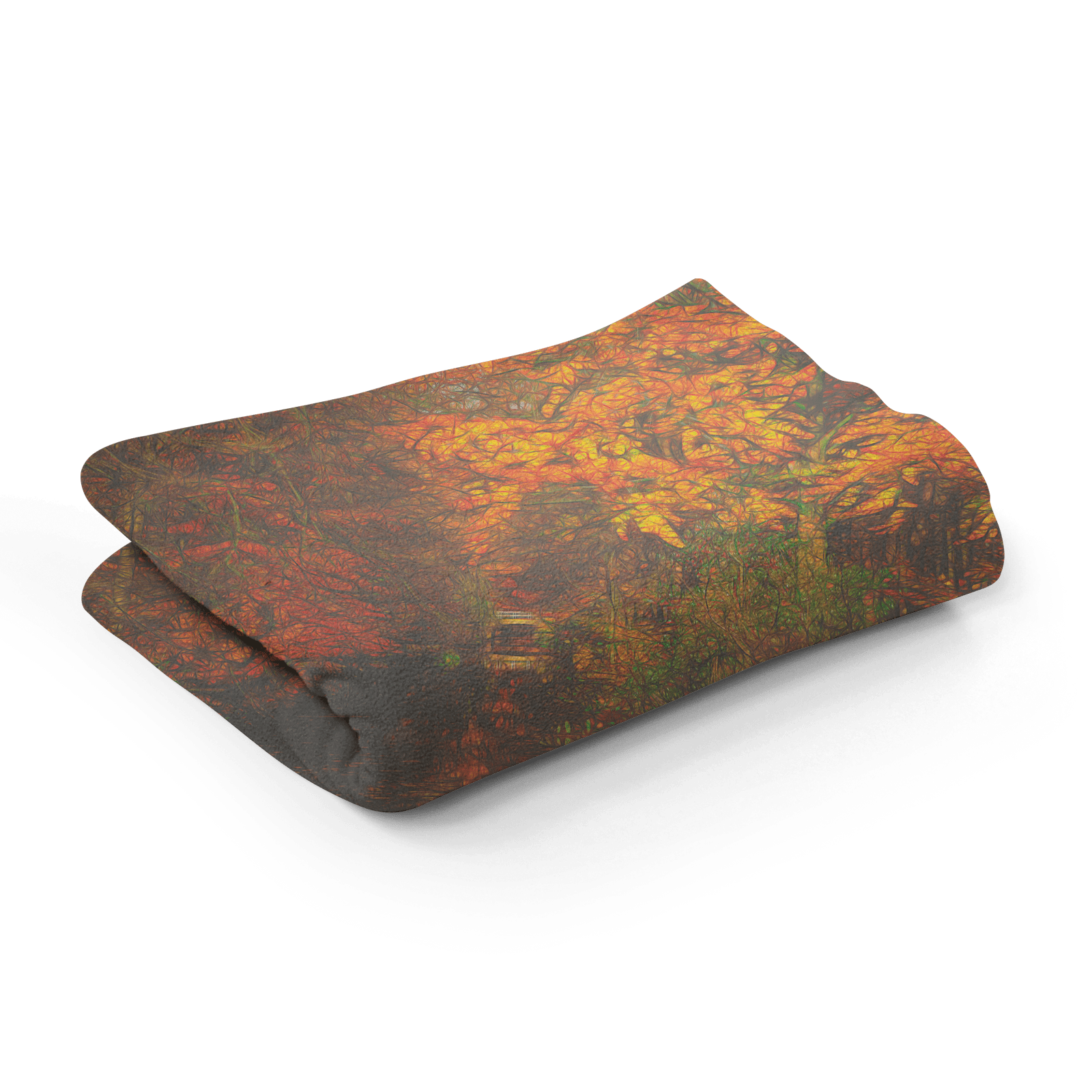 Sunlit autumn forest. Blanket  Premium Sherpa Blanket  200 x 150 cm / 60" x 80"