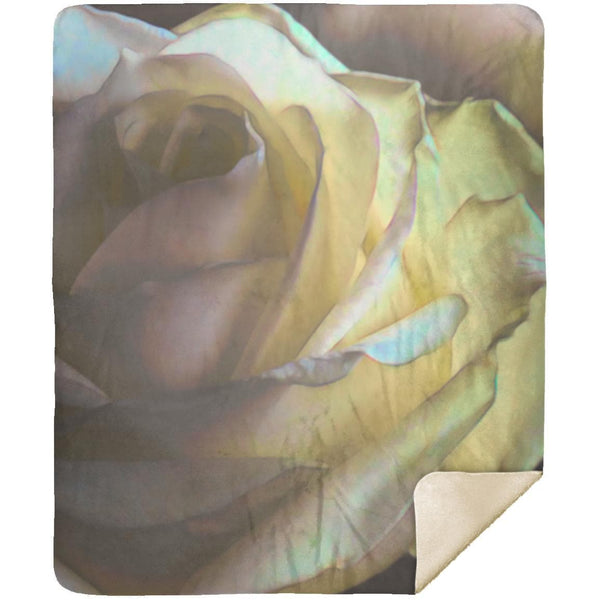 Shy white rose MSHM Premium Mink Sherpa Blanket 120x150 cm