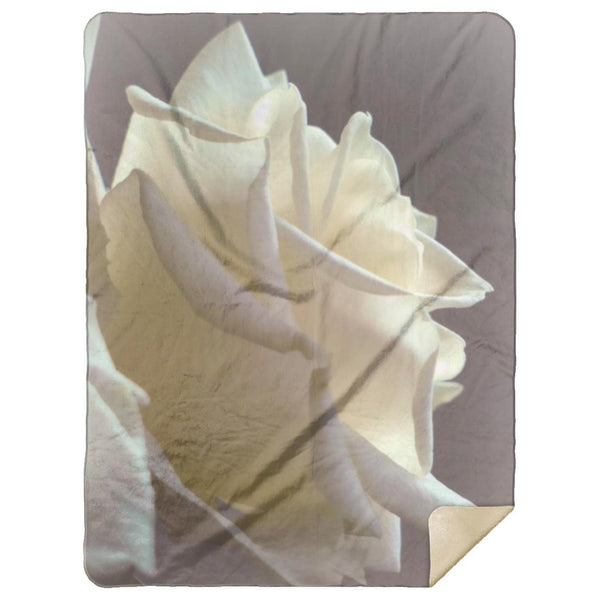 Shy white rose_3  MSHL Premium Mink Sherpa Blanket 150x200 cm, designed by Sensus Studio