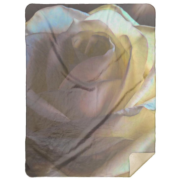 Shy white rose  MSHL Premium Mink Sherpa Blanket 150x200 cm, designed by Sensus Studio