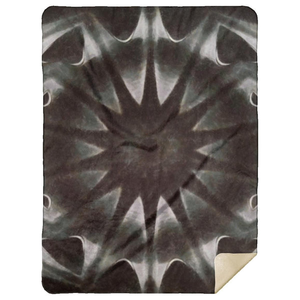 Fluffy Abstract Grey Brown and Black Premium Mink Sherpa Blanket 150x200 cm