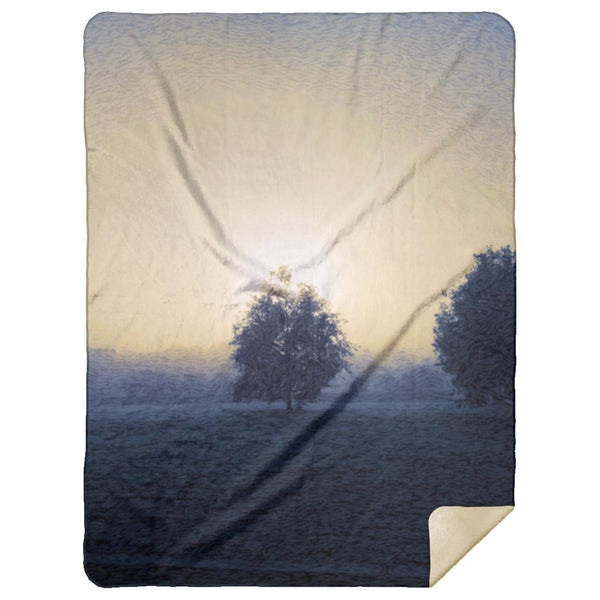 Misty morning sun. Premium Mink Sherpa Blanket 150x200 cm