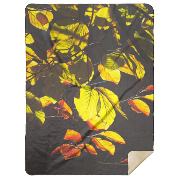 Yellow autumn leaves,  Premium Mink Sherpa Blanket 150x200 cm