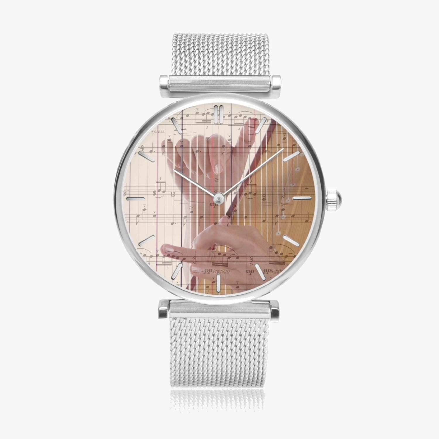 Tango for harp. New Stylish Ultra-Thin Quartz Watch (With Indicators) Designer watch by Ingrid Hütten