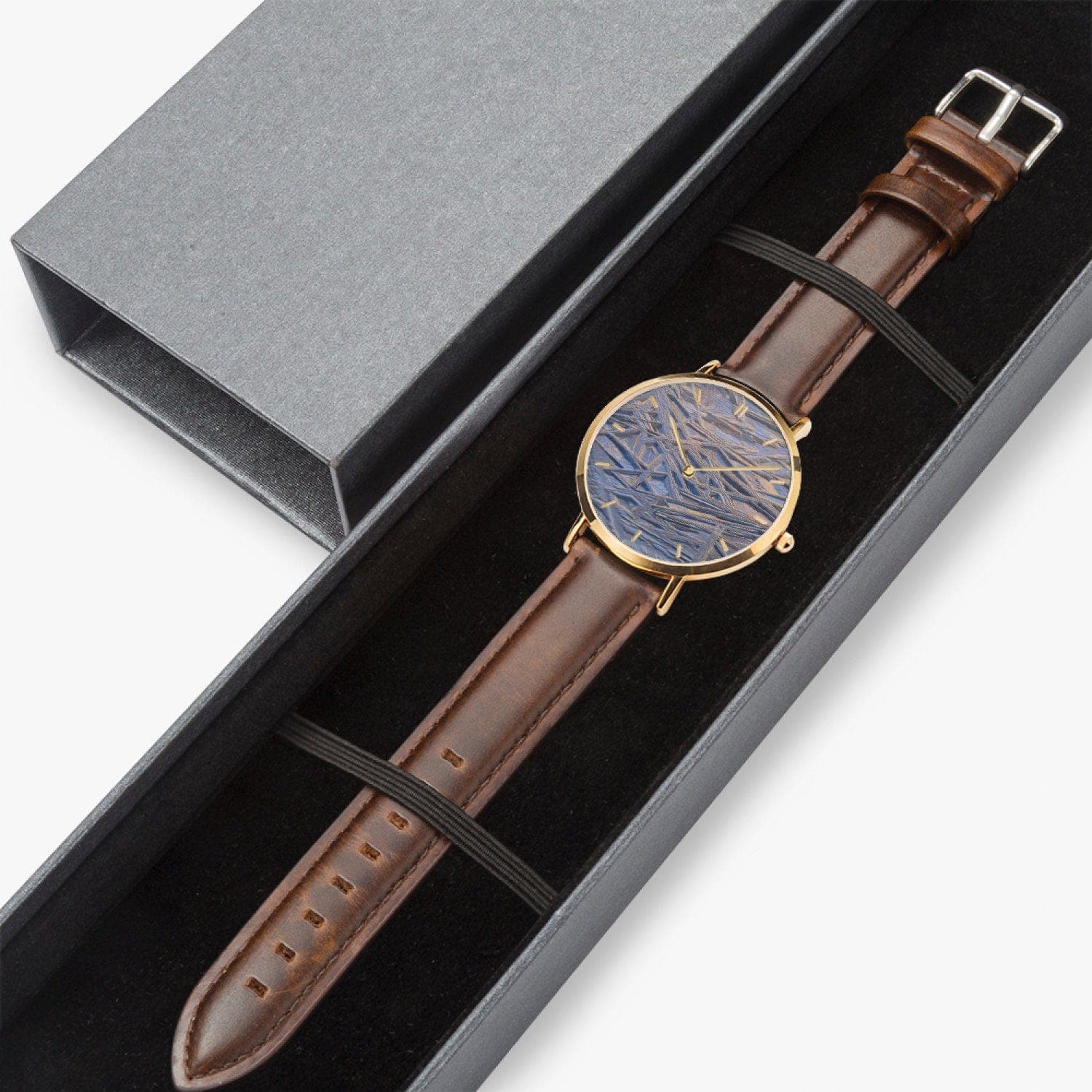 Frozen Time_2. Hot Selling Ultra-Thin Leather Strap Quartz Watch (Rose Gold With Indicators.  Designer watch by Ingrid Hütten