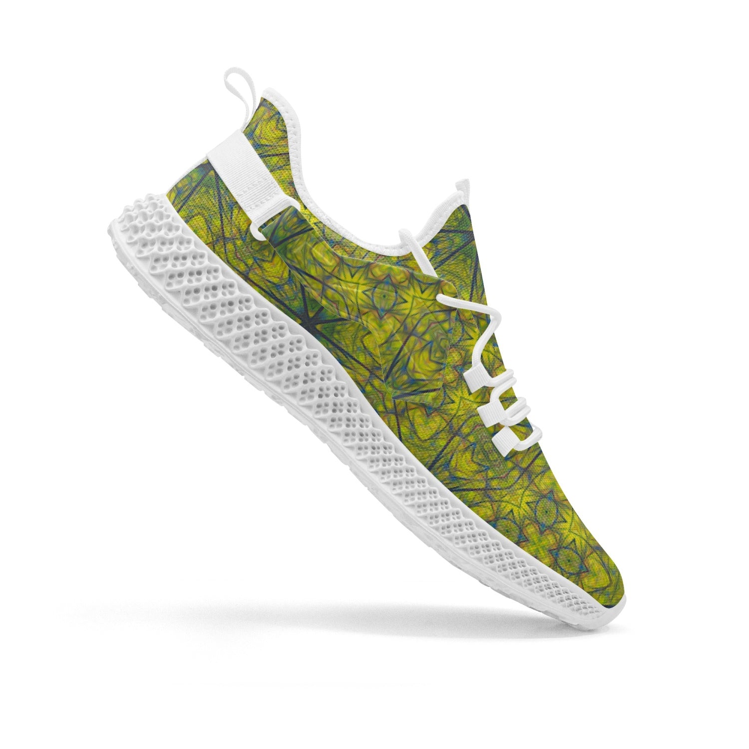 The Green Heart Chacra, Net Style Mesh Knit Sneakers, by Sensus Studio Design