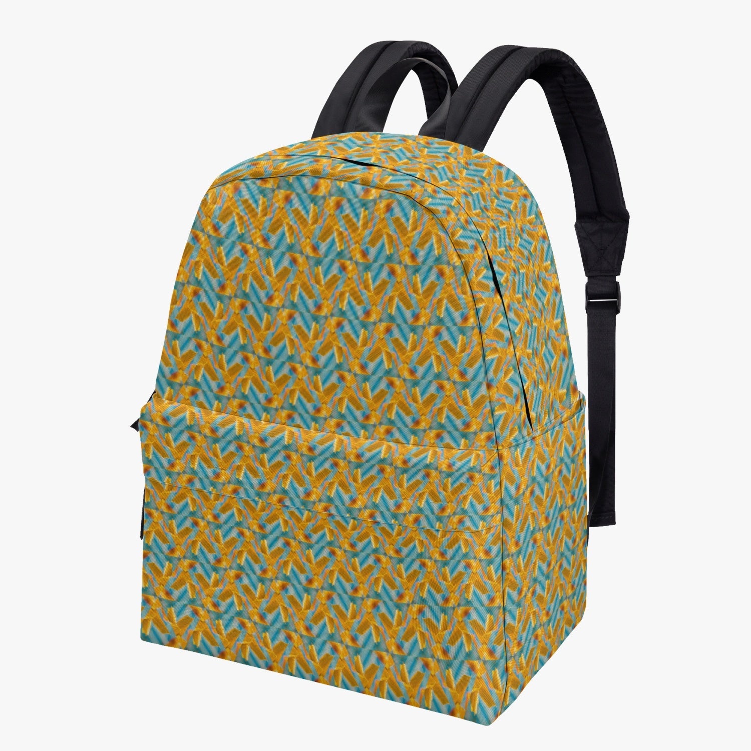 Yellow and Blue Wiggle, Canvas Backpack, by Sensus Studio Design