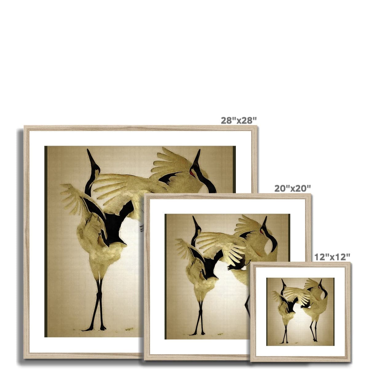 Balting Cranes Framed & Mounted Print