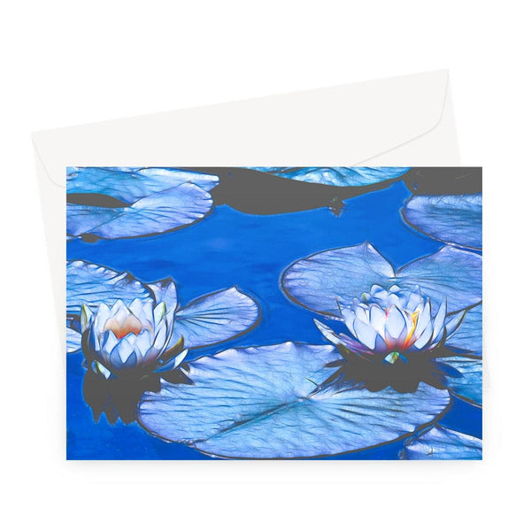 Blue waterlilies_1 Greeting Card