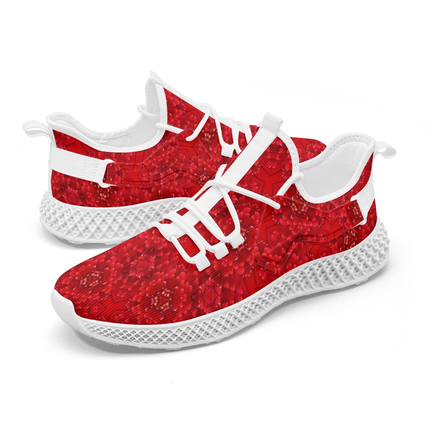 Red Root Chacra, Net Style Mesh Knit Sneakers, by Sensus Studio Design