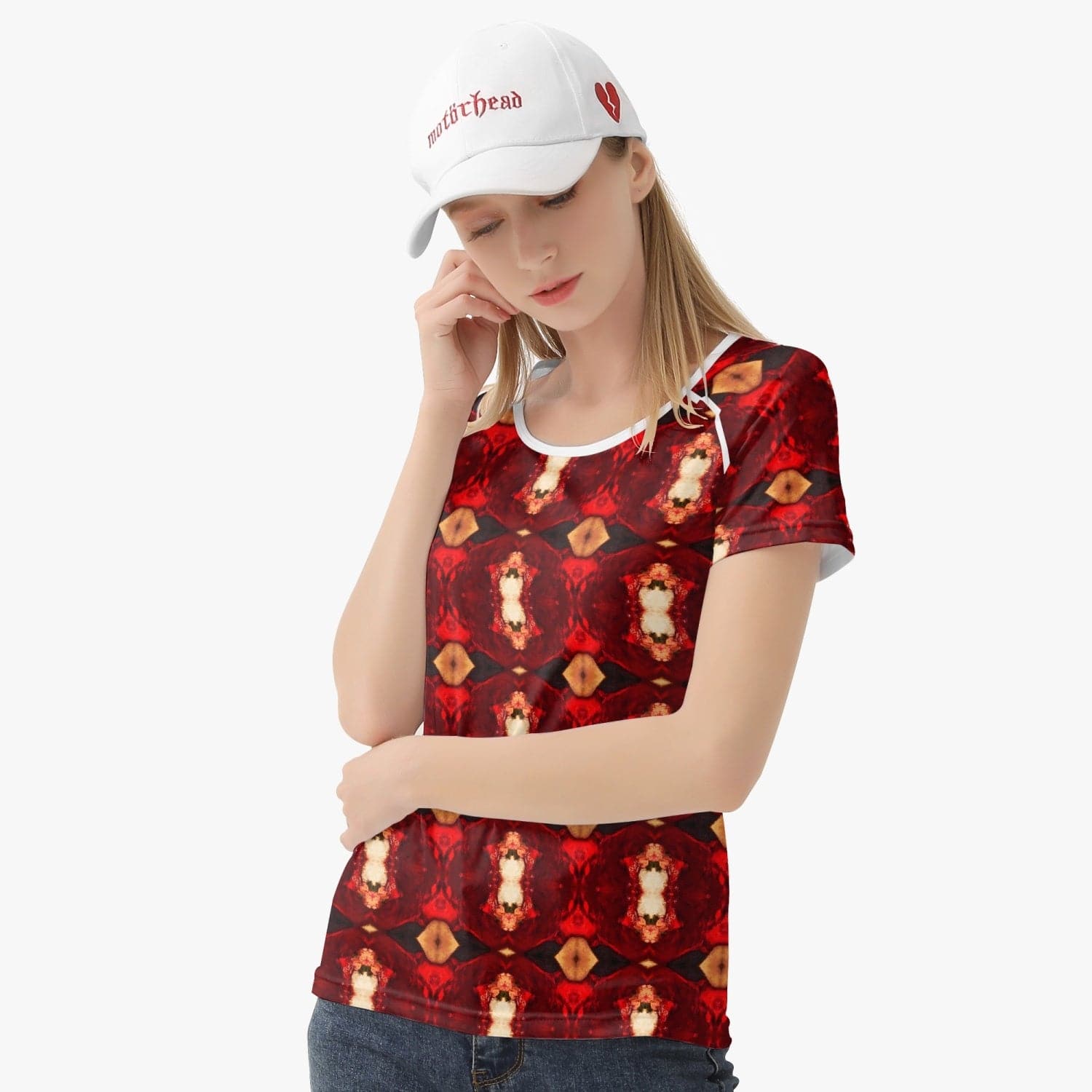 Active Red Yoga top. Handmade  Women T-shirt, Sports/Yoga Top by Sensus Studio Design
