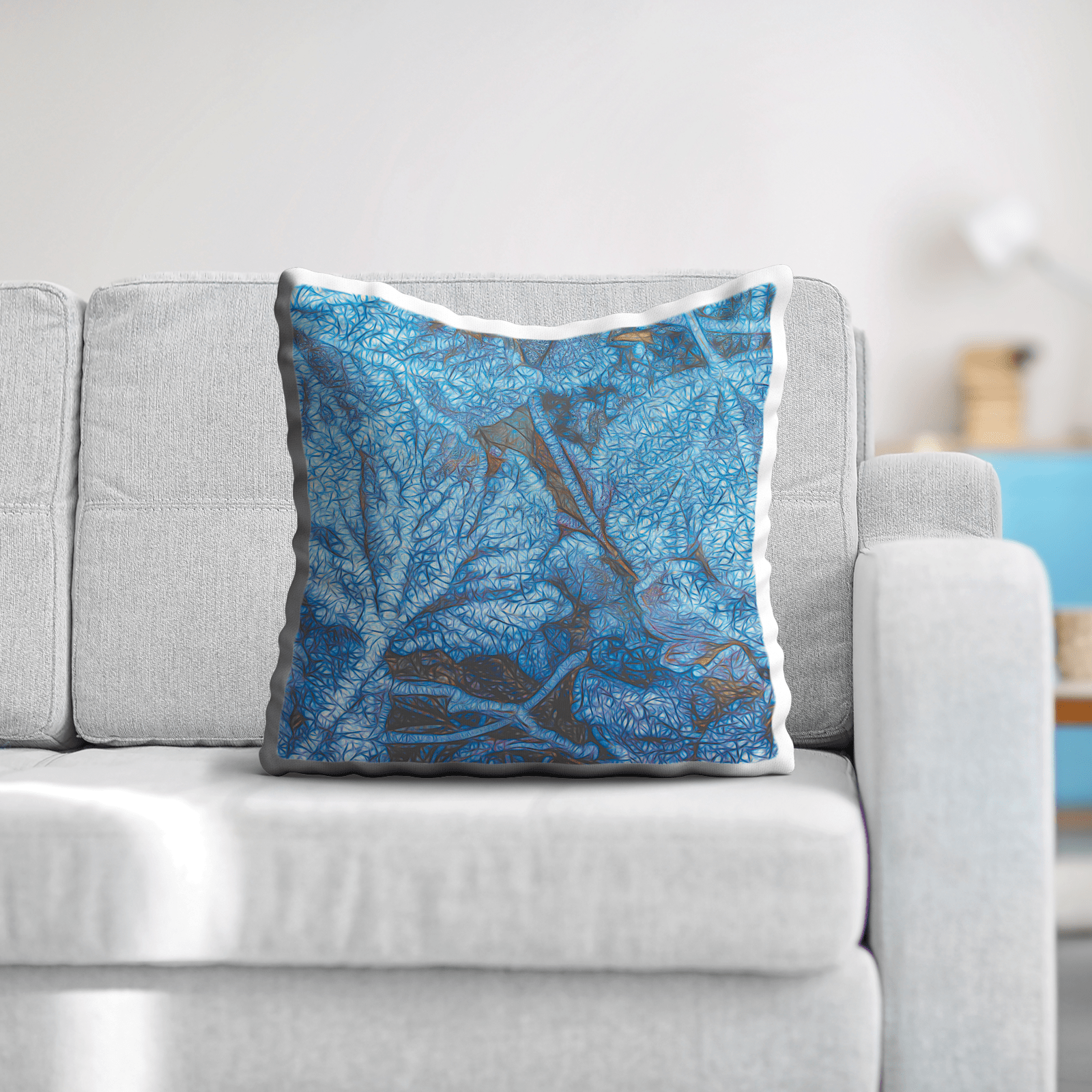 Frozen leafes, Meditation Pillow/Cushion Premium 60x60cm, by Sensus Studio Design