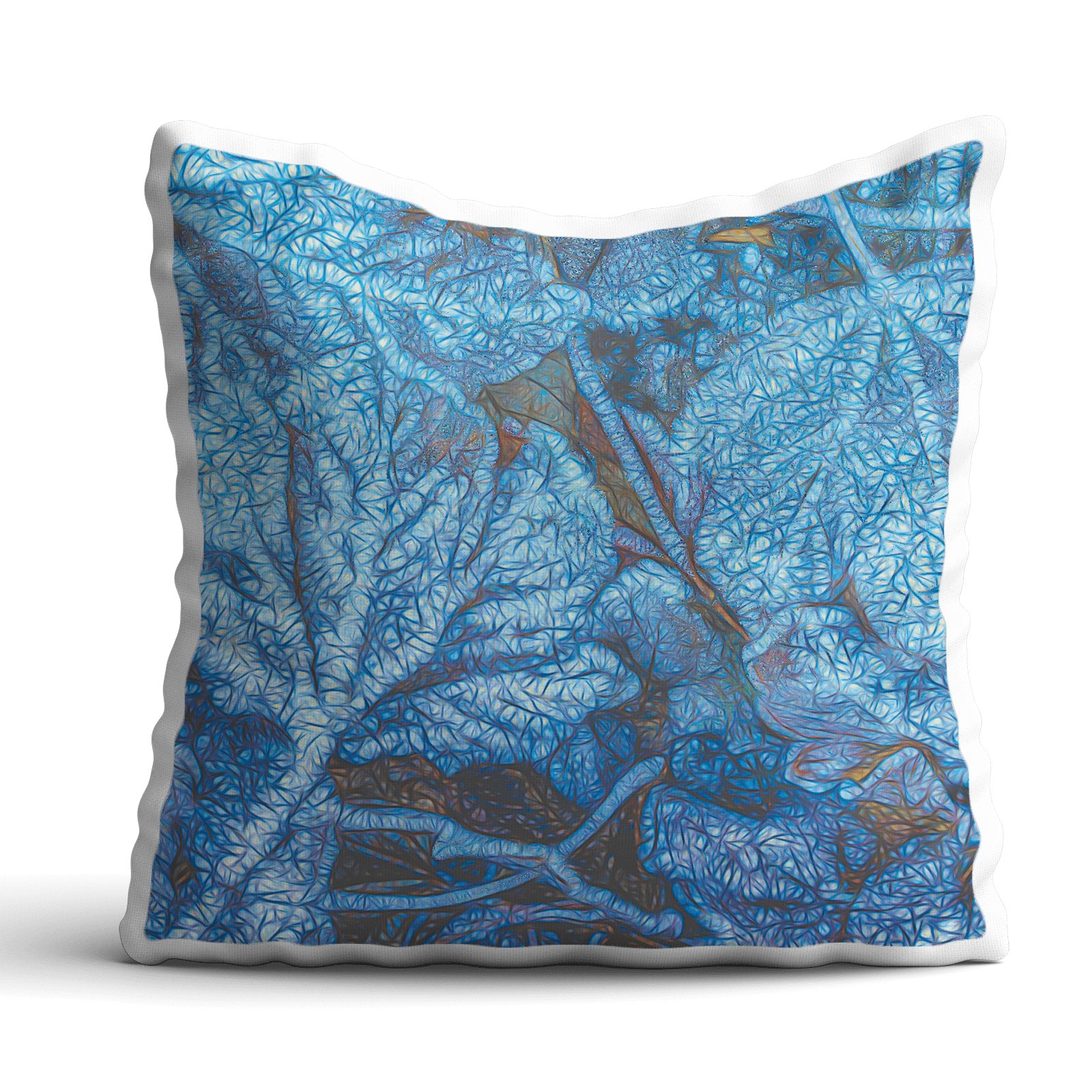 Frozen leafes, Meditation Pillow/Cushion Premium 60x60cm, by Sensus Studio Design