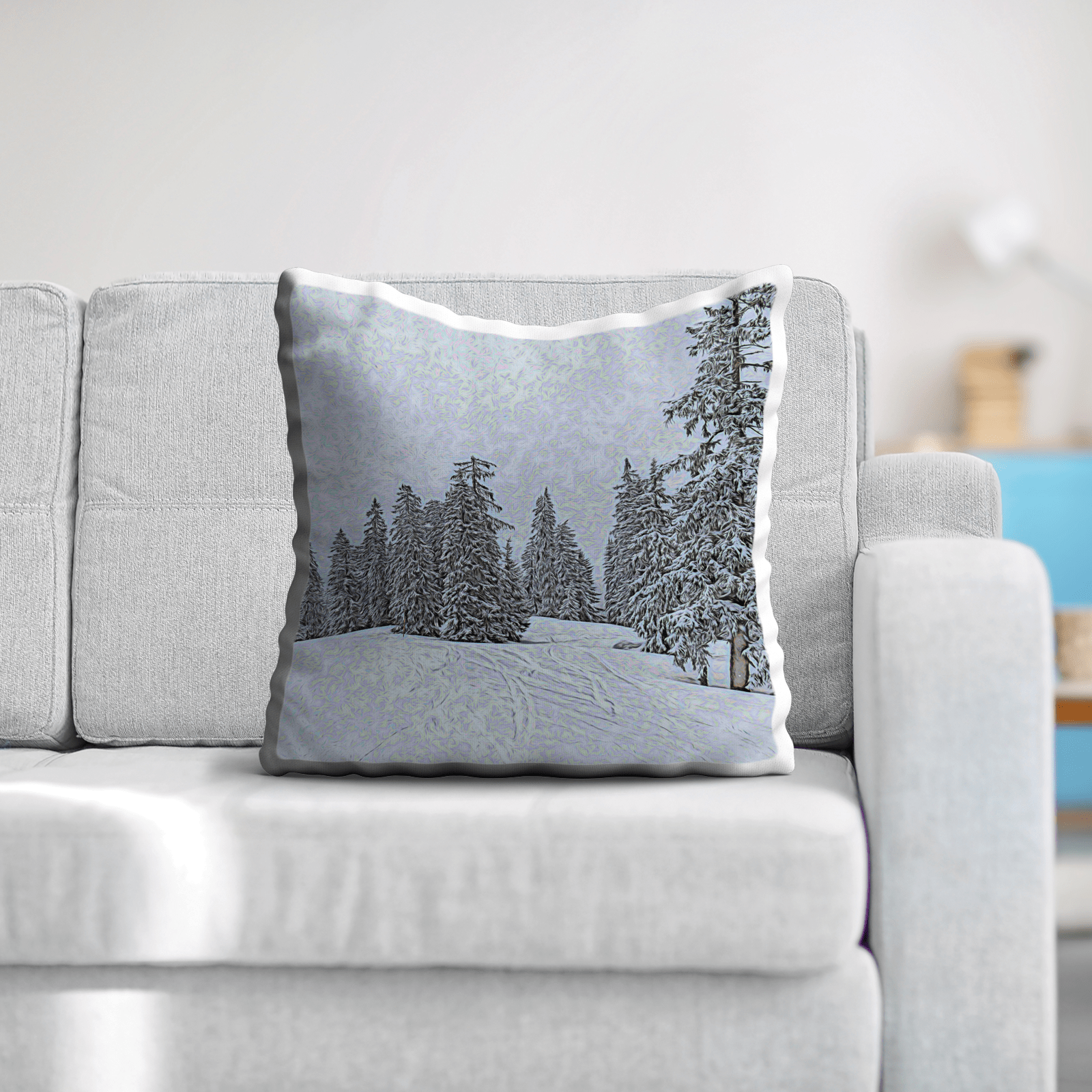 White Christmas.  Meditation Pillow/ Cushion Premium 60x60cm,by Sensus Studio Design