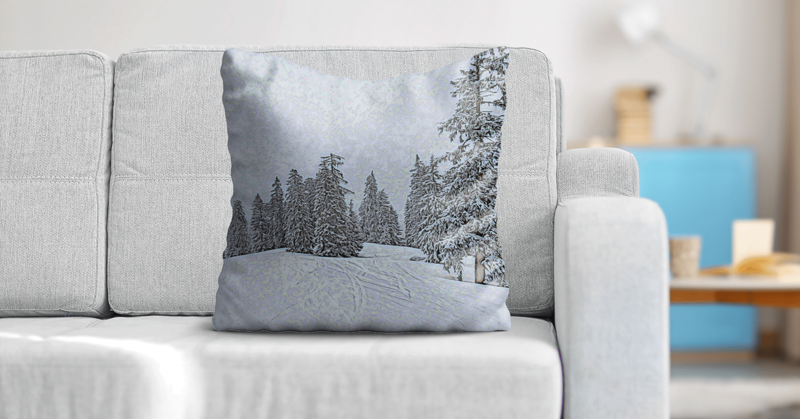 White Christmas.  Meditation Pillow/ Cushion Premium 60x60cm,by Sensus Studio Design