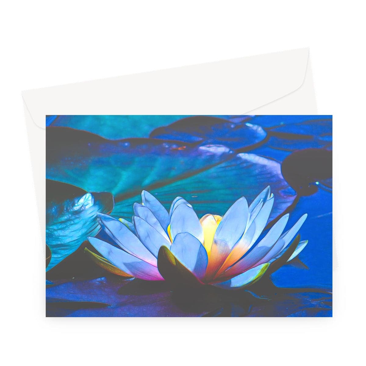 Blue waterlily Greeting Card