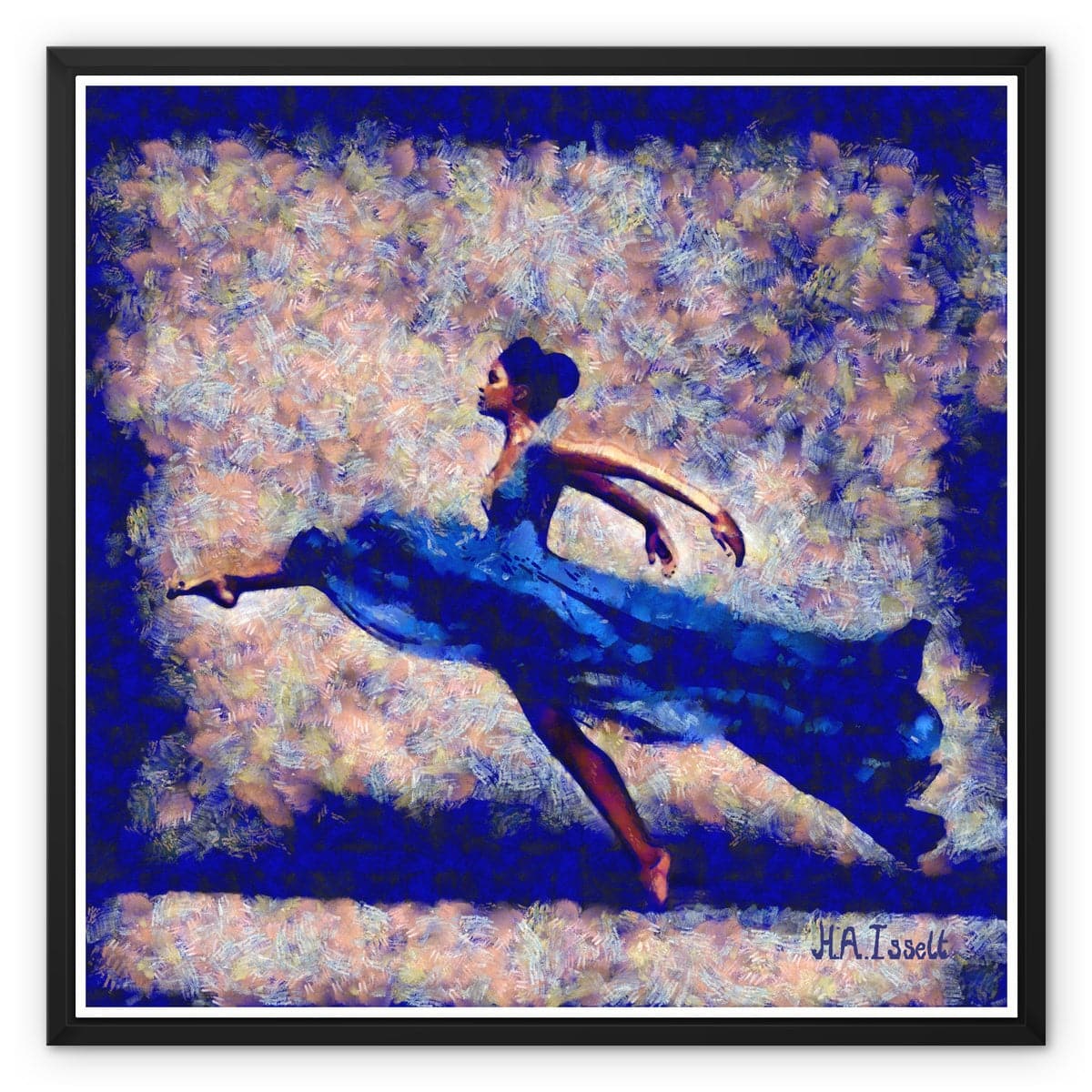 Dansa Moderna - Ballerina in Blue Framed Canvas