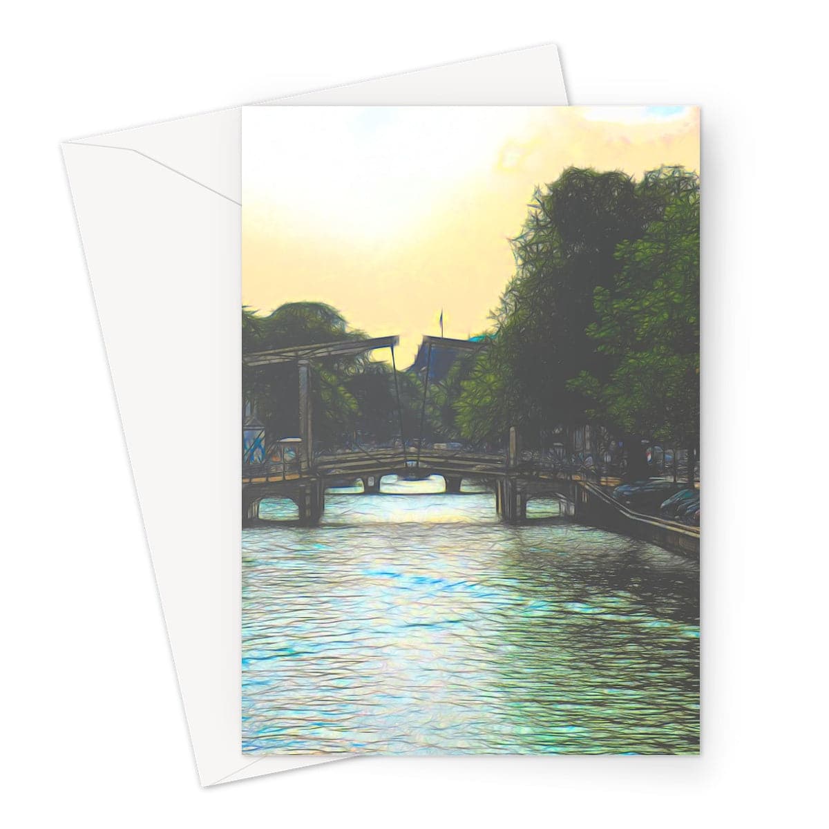 Bridge in Amsterdam, Art on a Greeting Card, by Sensus Studio