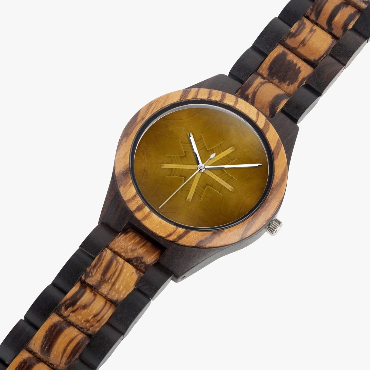 'Gold on Brown 4 Ebony Wooden Watch'at Sensus Studio