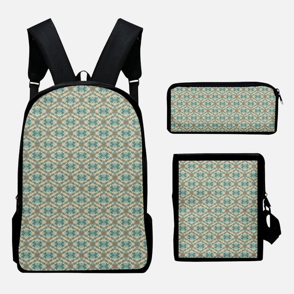 Sand and Aqua Blue design, Stylish  Oxford Bags Set 3pcs, by Sensus Studio  Design