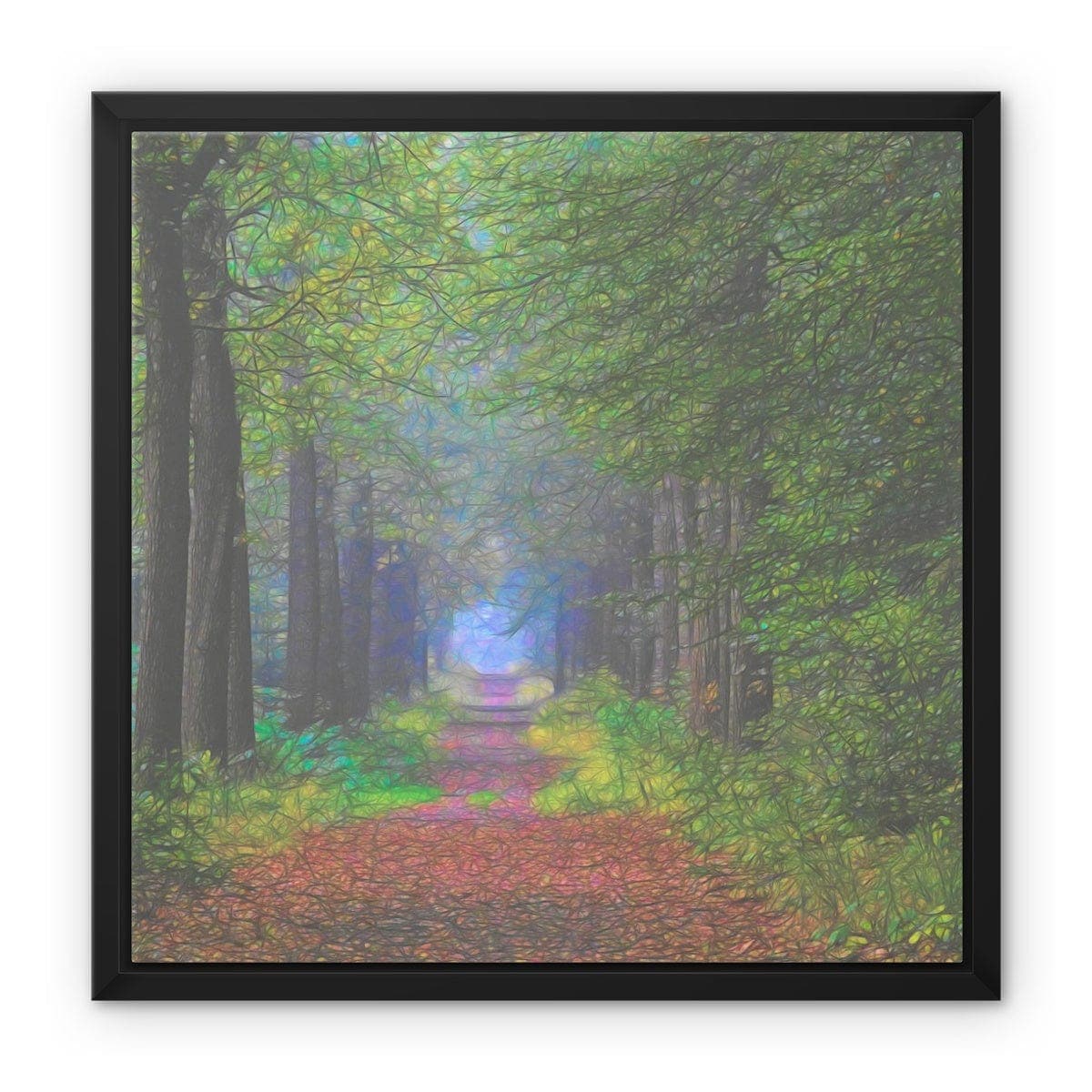 Forest lane, Framed Canvas,by Ingrid Hütten