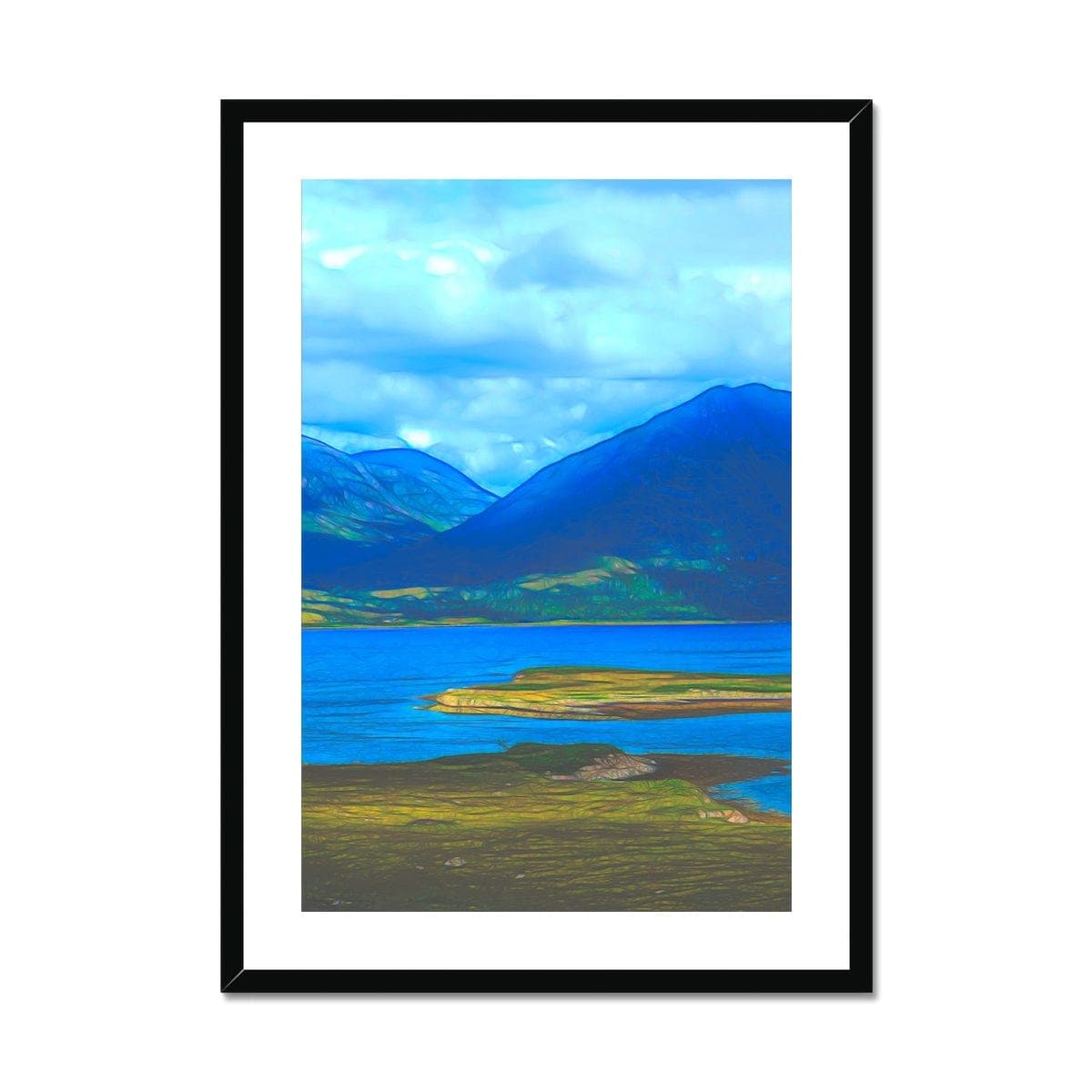 Lake in the Highlands of Scottland,  Framed & Mounted Print