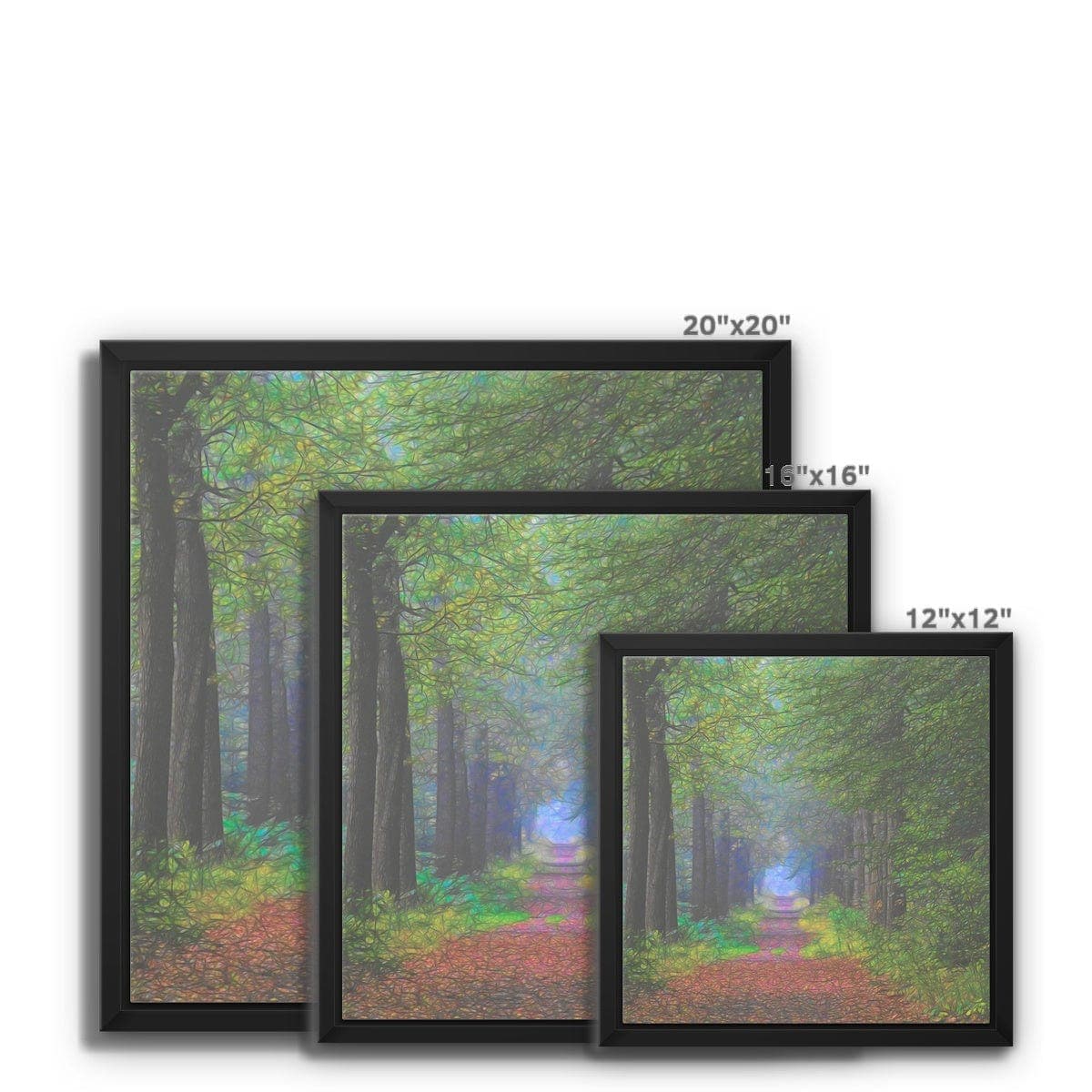 Forest lane, Framed Canvas,by Ingrid Hütten