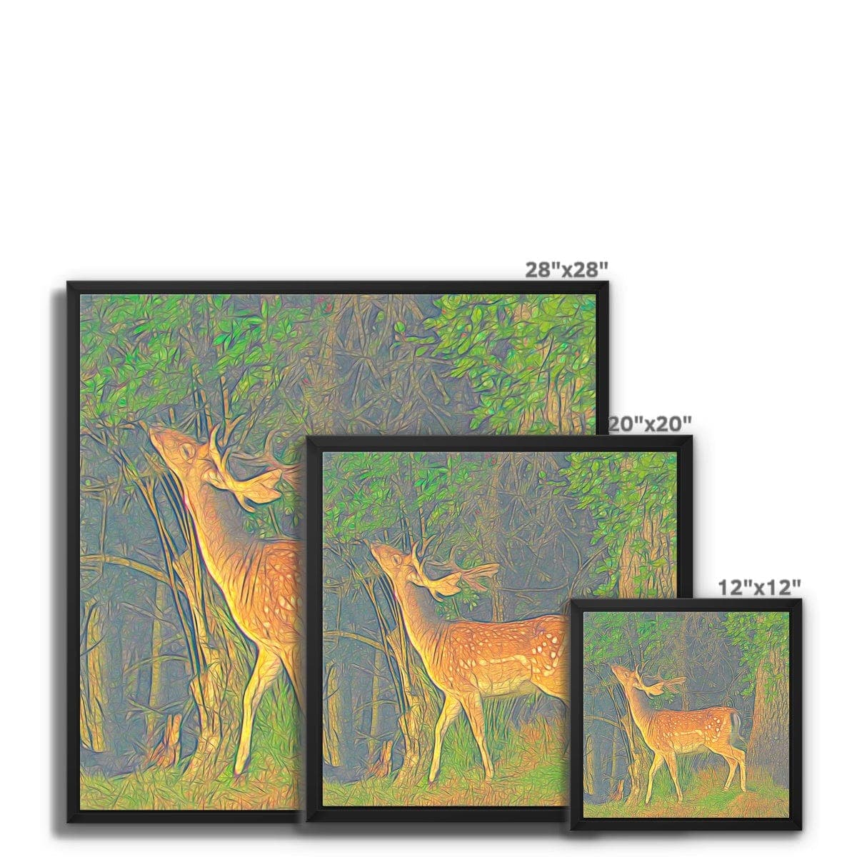 Young deer, Framed Canvas, by Ingrid Hütten