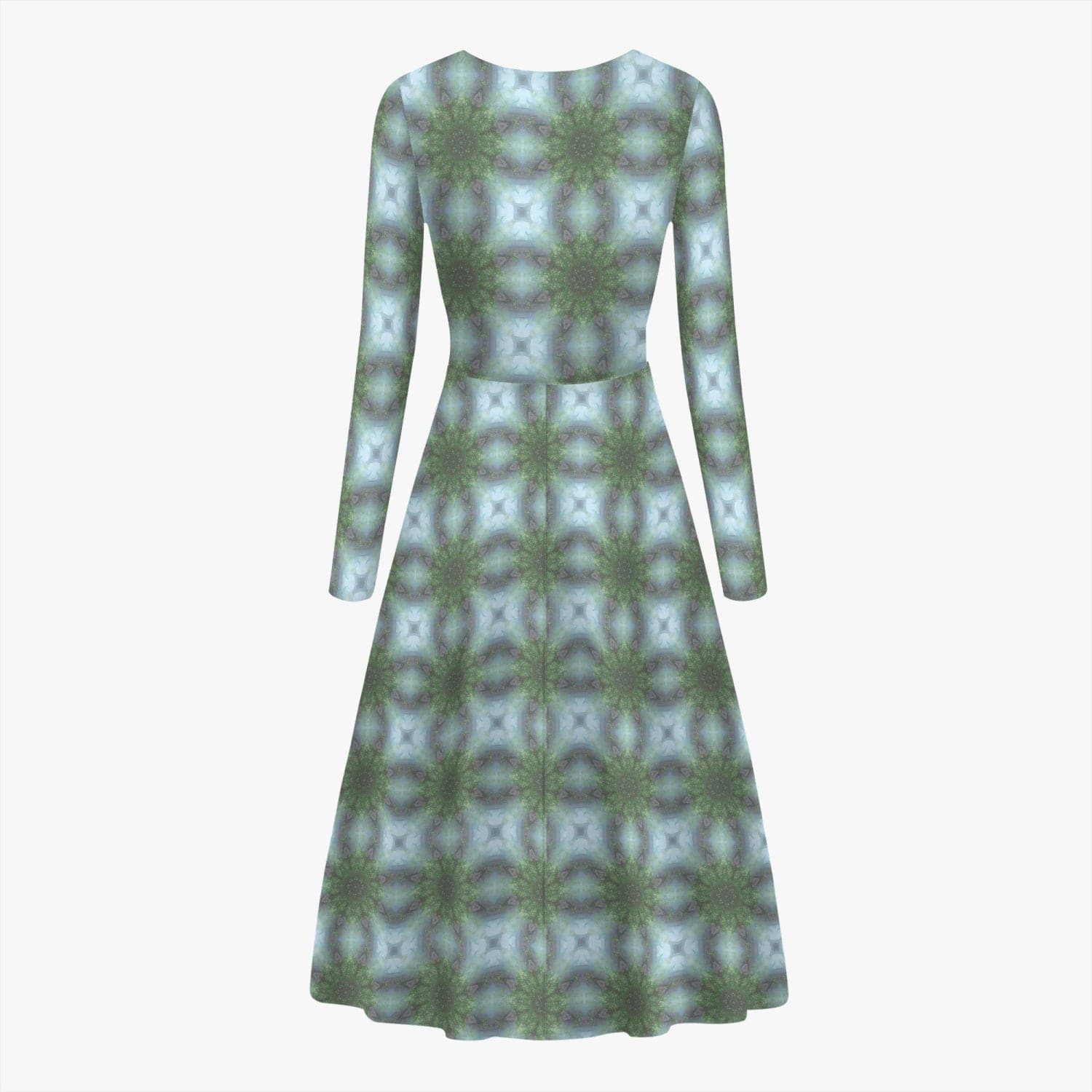 Mystic Green, Women's Long-Sleeve One-piece Dress
