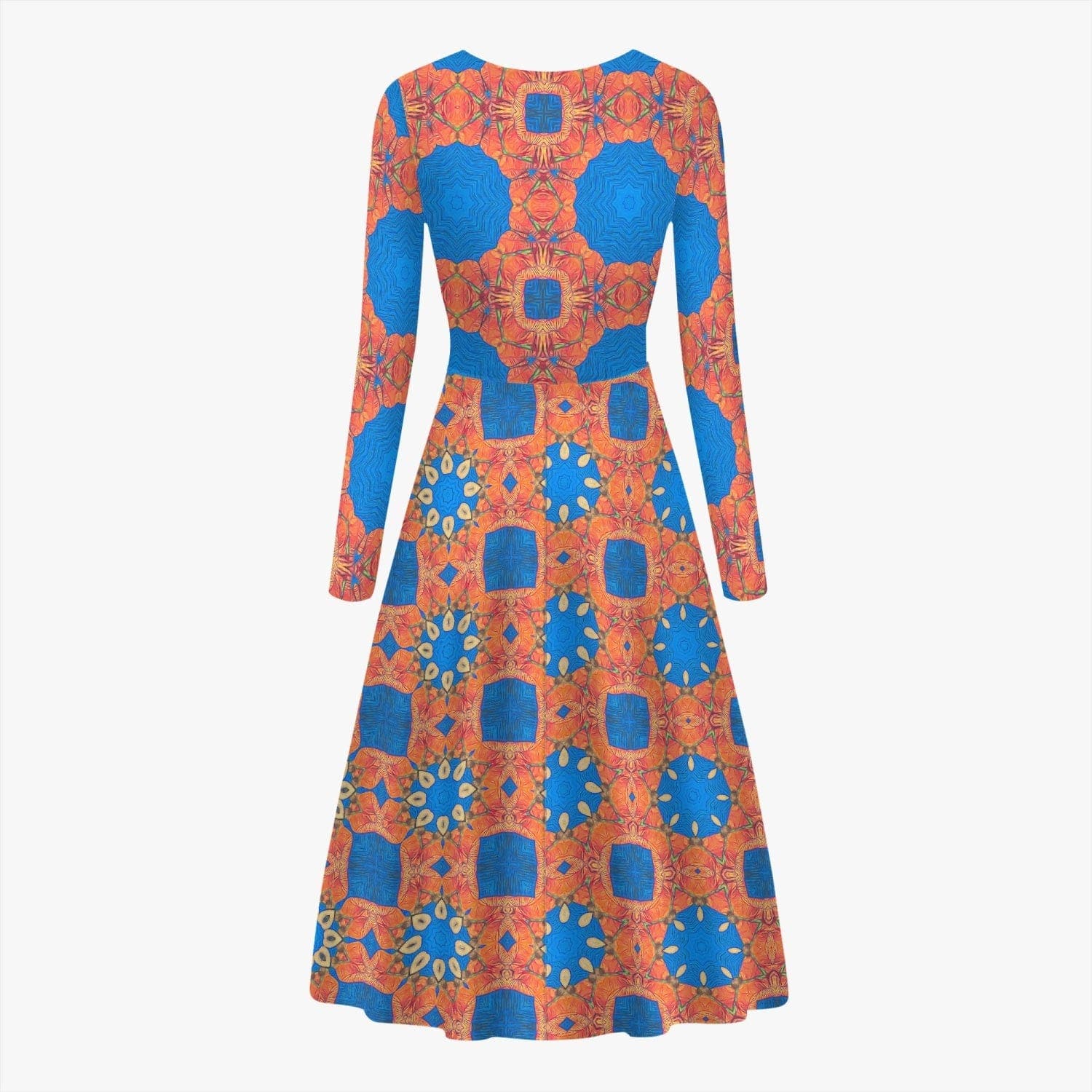 Orange Holiday, Women's Long-Sleeve One-piece Dress