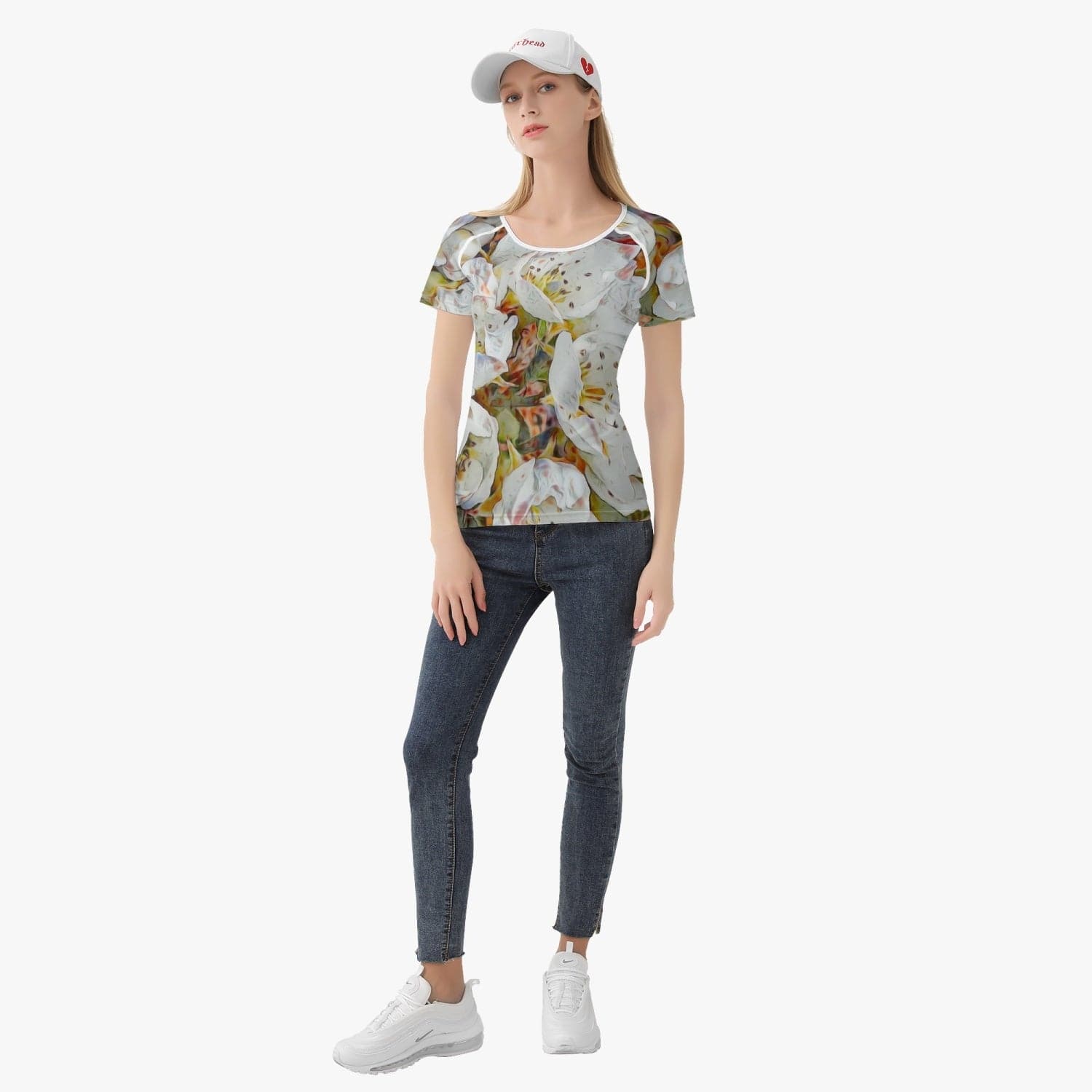 Apple blosssom spring design 2022  Women sports/yoga T-shirt, by Sensus Studio