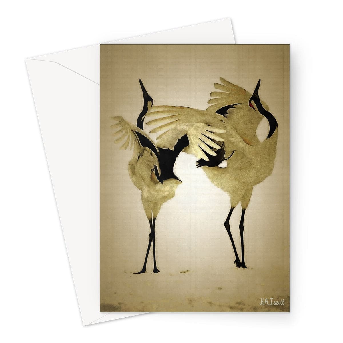 Balting Cranes Greeting Card