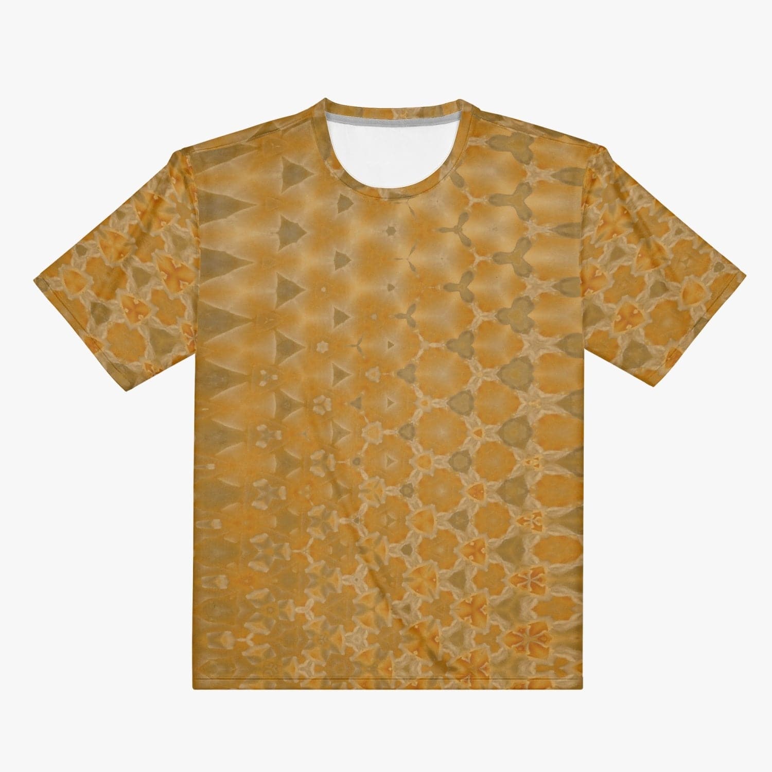 Orange Active Wear Patterned Handmade T-shirt for Men
