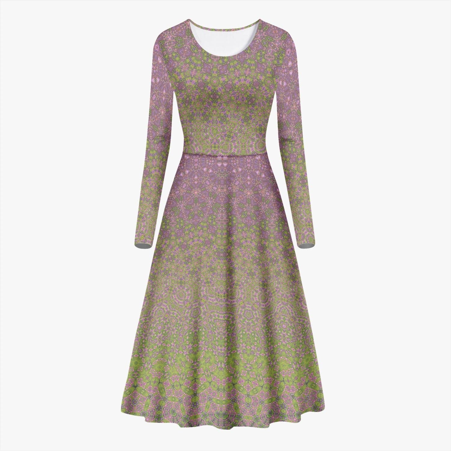 Pink cherrie Blossomtree,  Women's Long-Sleeve  Trendy One-piece Dress, by Sensus Studio Design