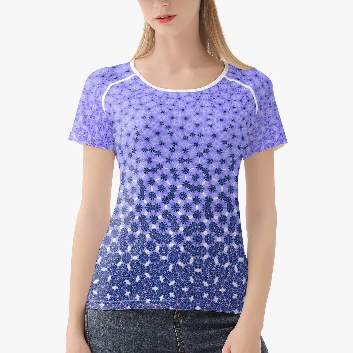 "Knowing" Lila Crown Chacra  Handmade Yoga Top for  Women T-shirt, by Sensus Studio Design