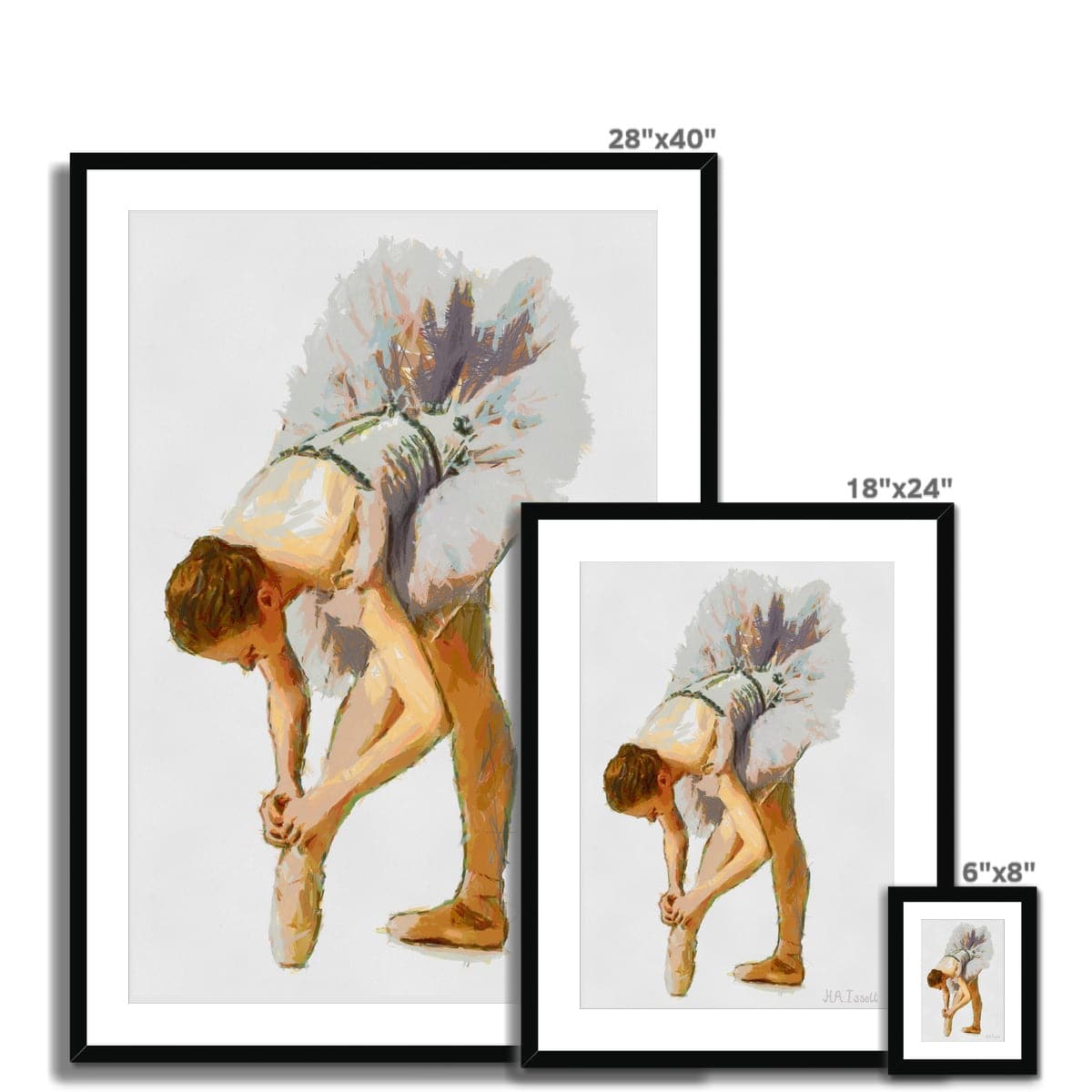 Ballerina Preparing for Performance Framed & Mounted Print