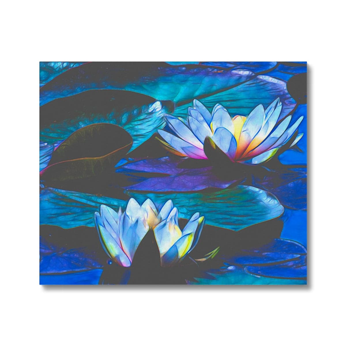 Blue waterlilies _3, by Mother Nature Art, Canvas