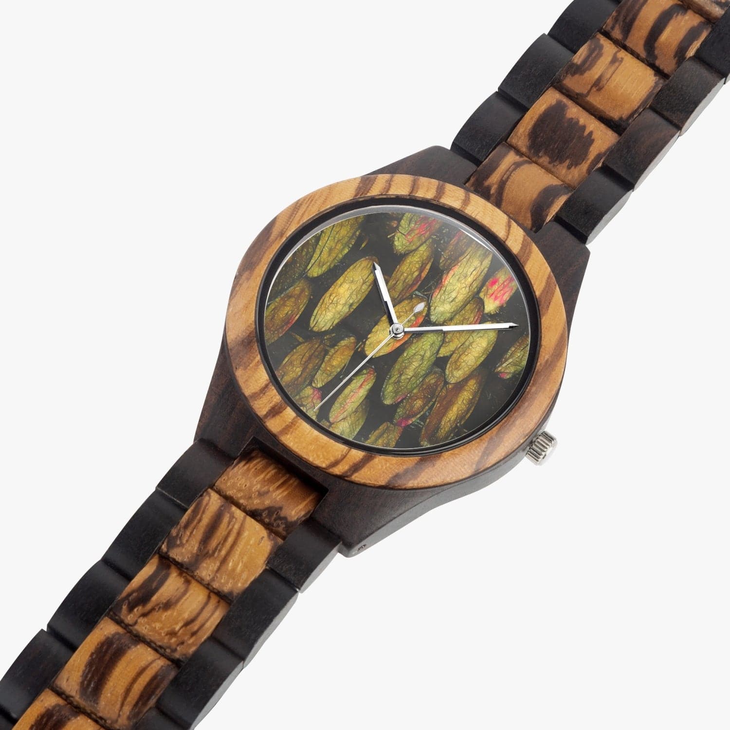 Chopped wood.  Ebony Wooden Watch. Designer watch by Ingrid Hütten