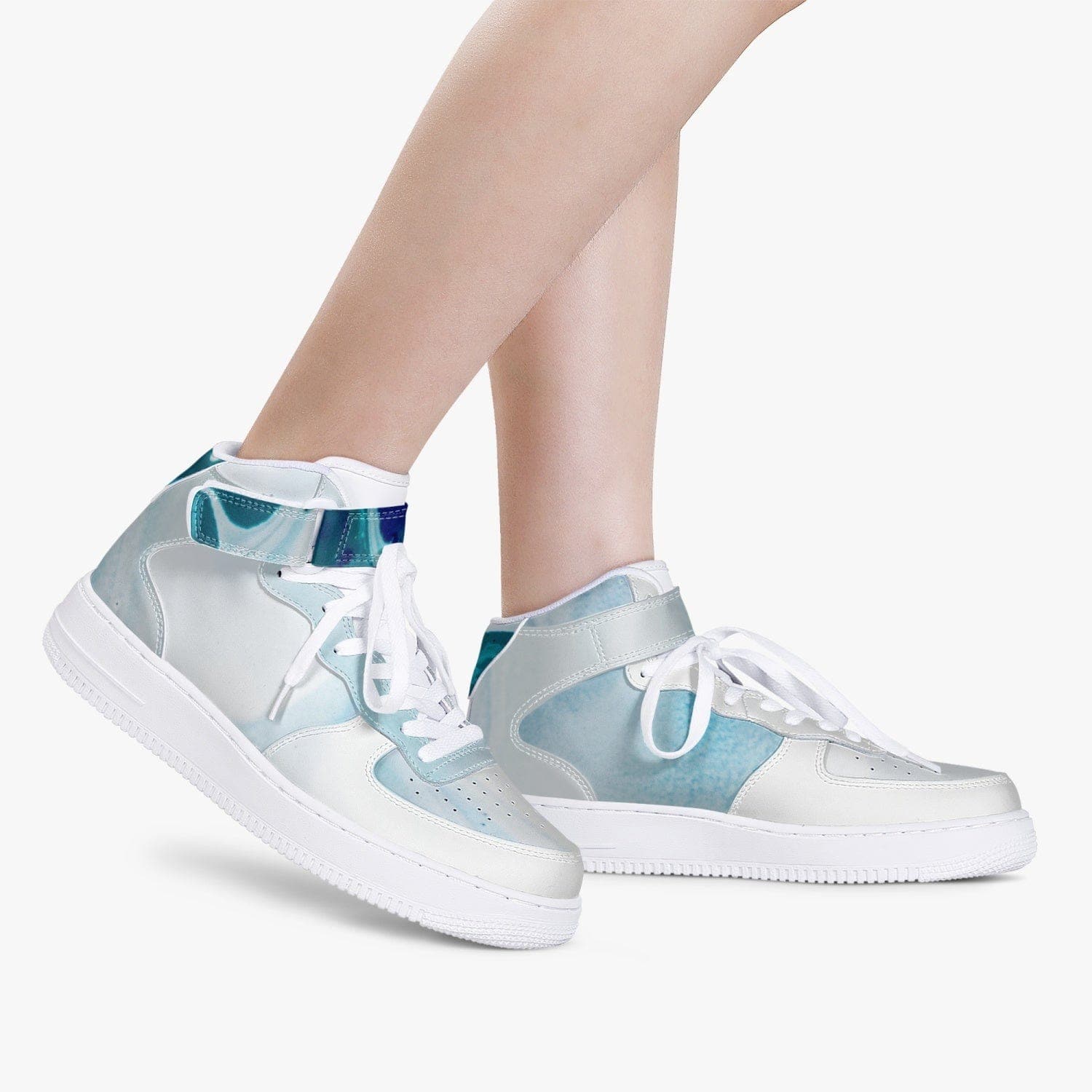 Heavenly Blue - High-Top Leather Sports Sneakers, designed by Sensus Studio