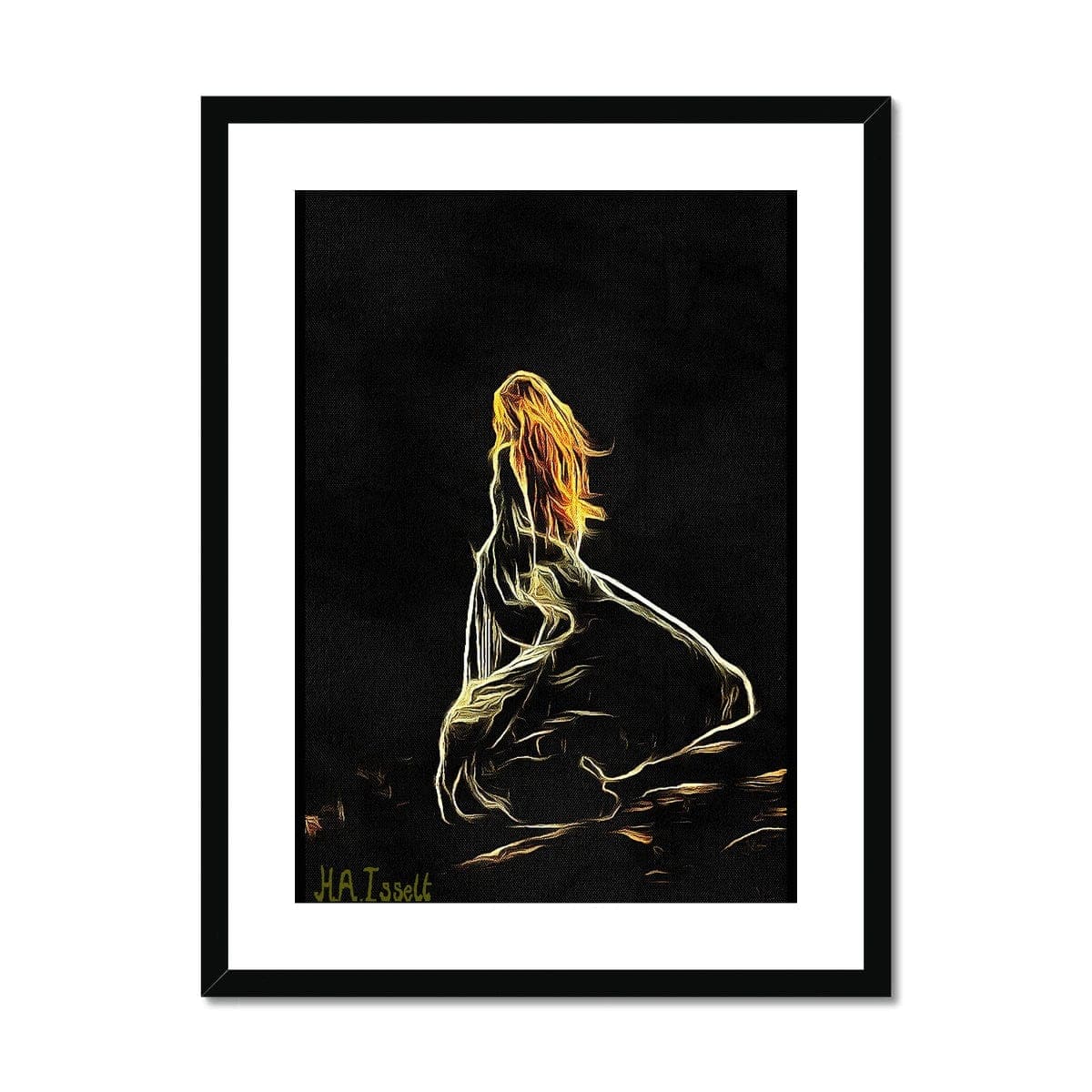 Lady Walking Through the Moores Framed & Mounted Print