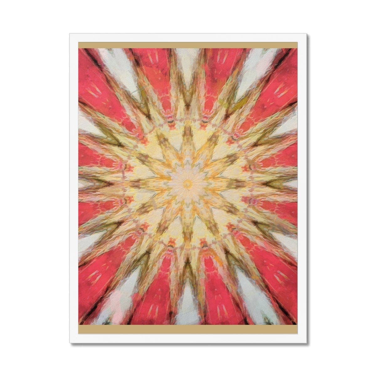 Red White and Gold Pattern Framed Print