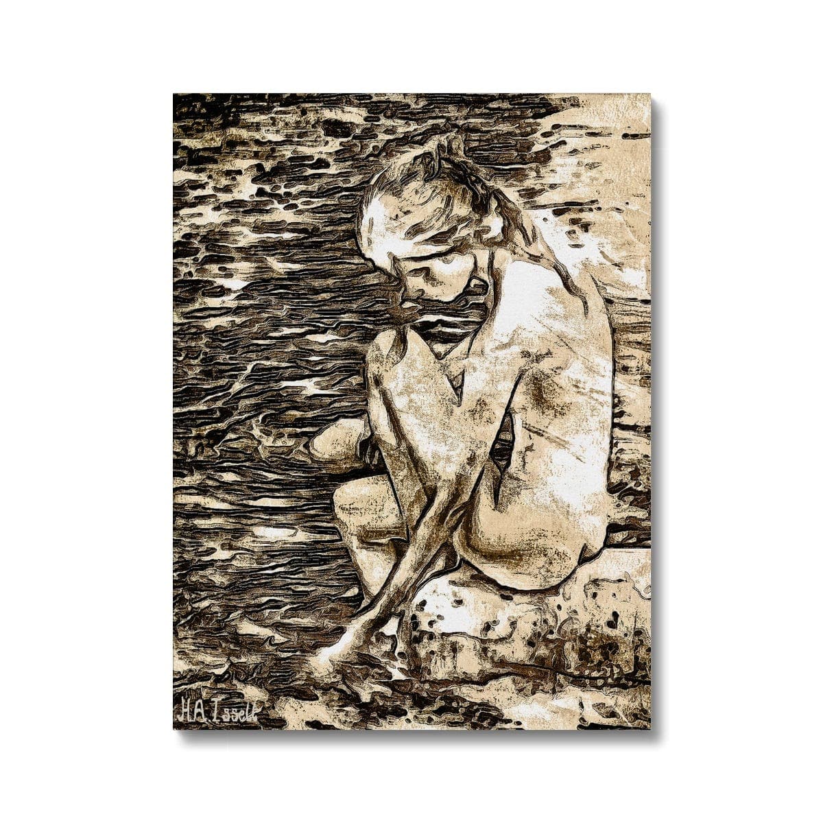 Lady at the Lake - stylized Canvas