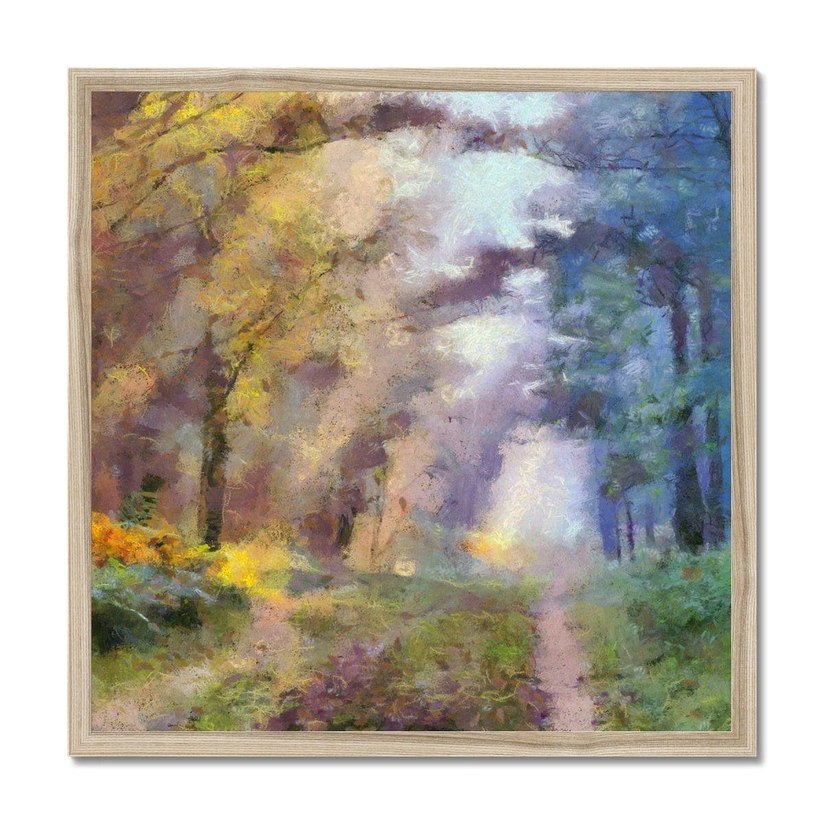 Early Morning Strole in the Woods Framed Print