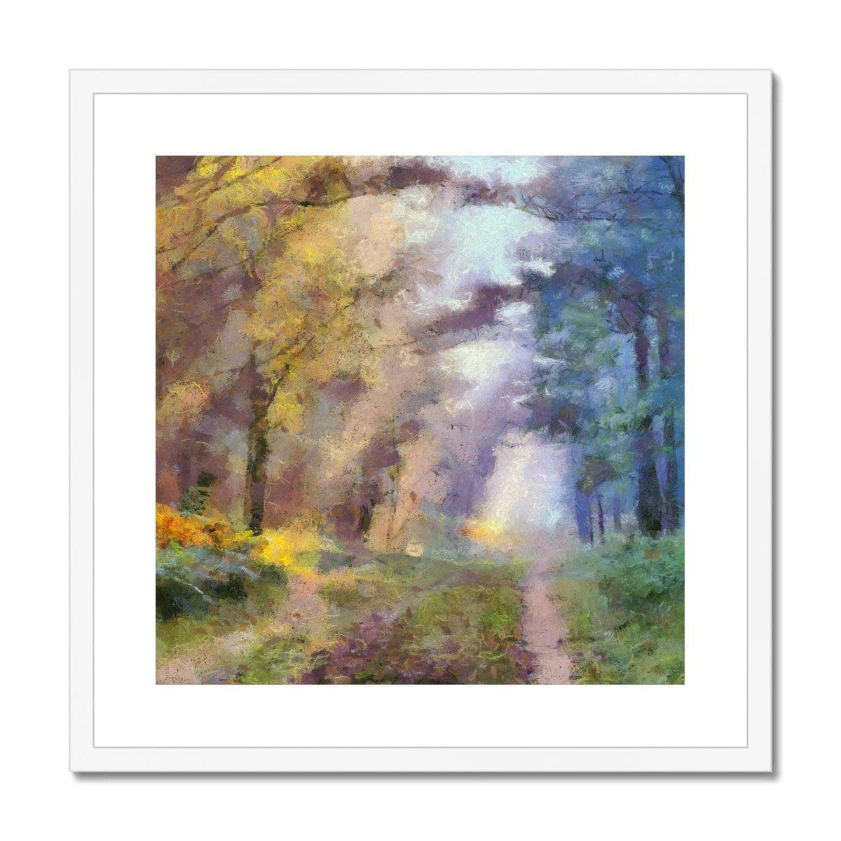 Early Morning Strole in the Woods Framed & Mounted Print