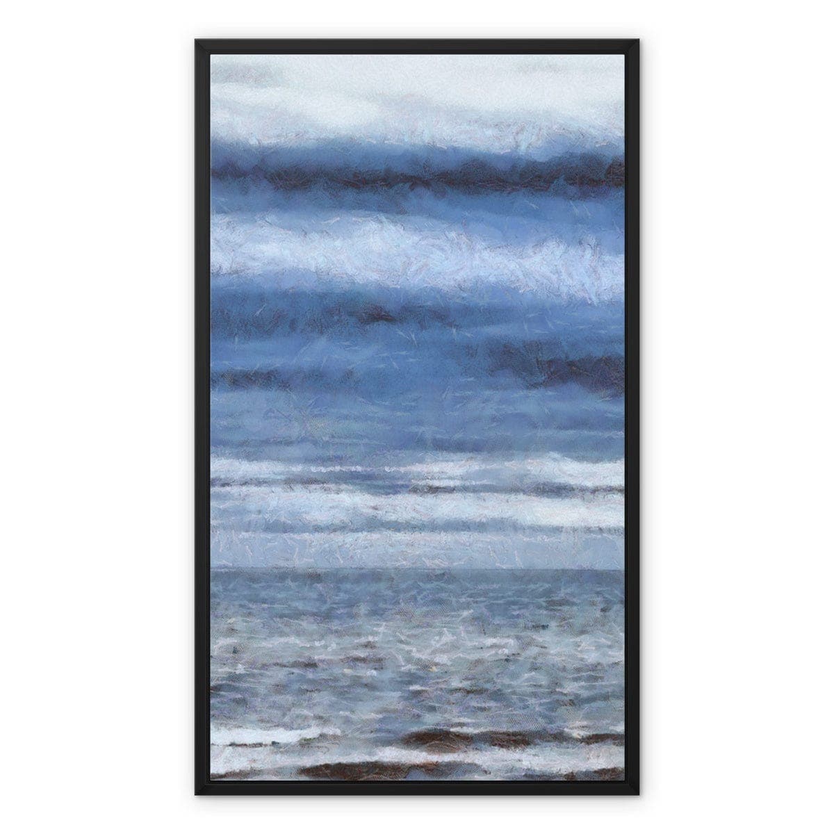 Misty Grey and Blue Framed Canvas
