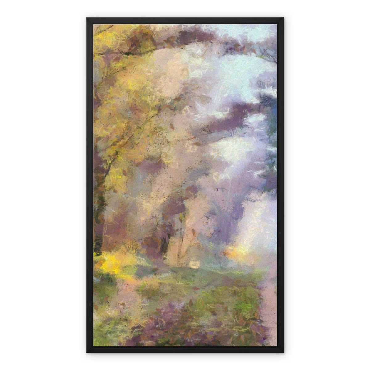 Early Morning Strole in the Woods Framed Canvas