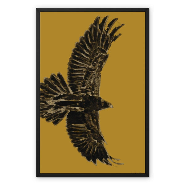 Eagle Gold on Black Framed Canvas