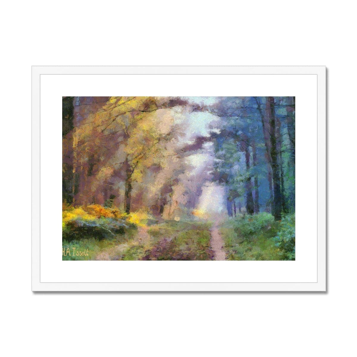 Early Morning Strole in the Woods Framed & Mounted Print